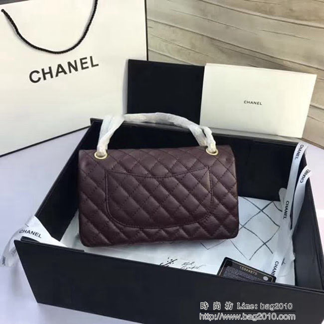 香奈兒CHANEL 225 進口大象紋胎牛皮金銀扣單肩斜挎鏈條包 DSC2035